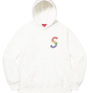 Supreme Swarovski S Logo Hooded Sweatshirt White L